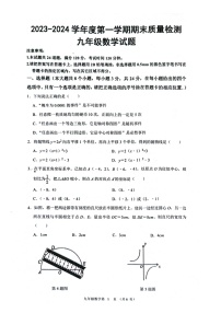 山东省菏泽市单县2023-2024学年九年级上学期1月期末数学试题