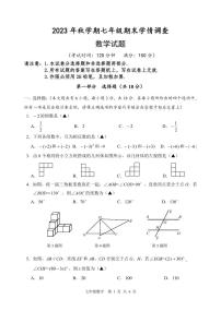 _江苏省泰兴市2023—2024学年七年级上学期期末学情调查数学试卷