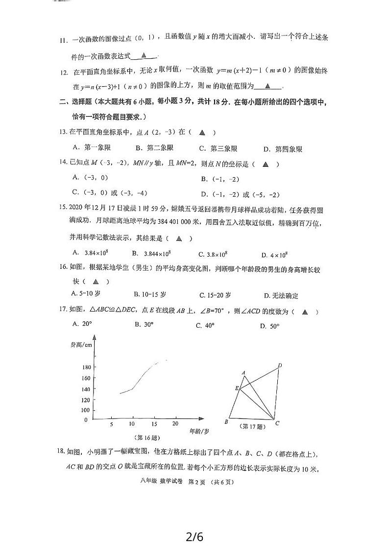 八上学期数学阶段性学习评价II第2页
