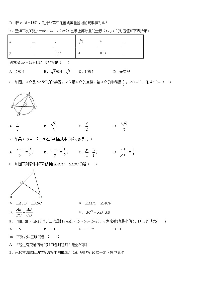 广西玉林市北流市2023-2024学年数学九上期末质量跟踪监视模拟试题含答案第2页
