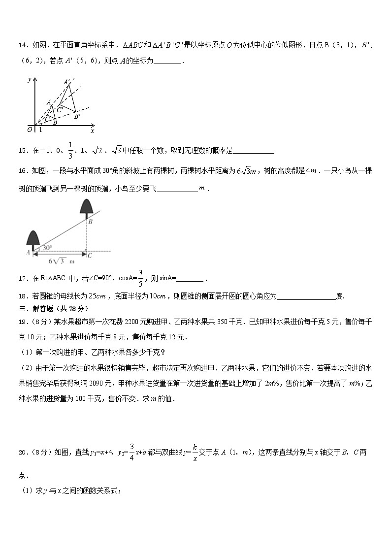 普洱市重点中学2023-2024学年数学九年级第一学期期末综合测试试题含答案03
