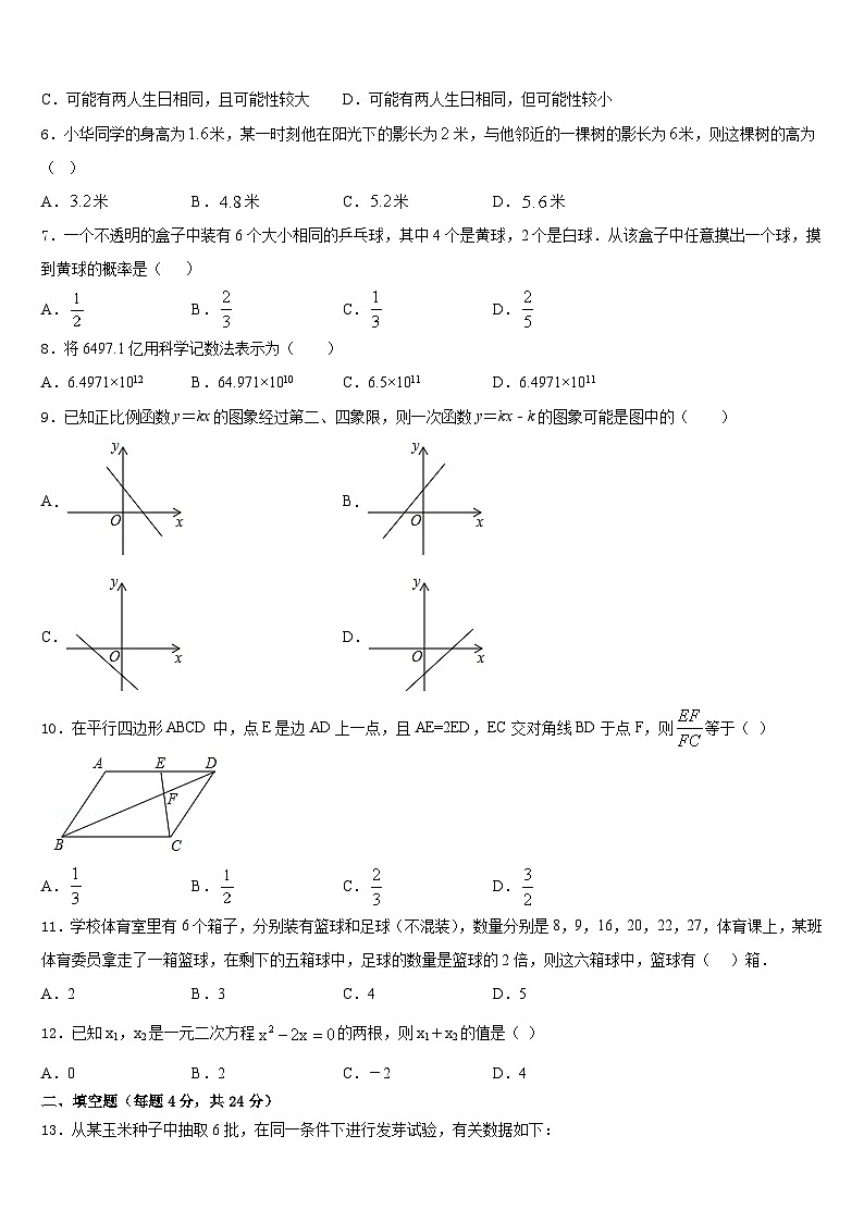 江苏省淮安市淮阴师院附属中学2023-2024学年数学九上期末学业质量监测试题含答案第2页