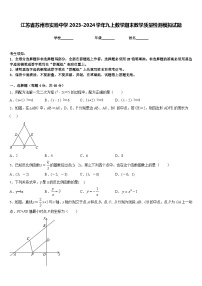 江苏省苏州市实验中学2023-2024学年九上数学期末教学质量检测模拟试题含答案