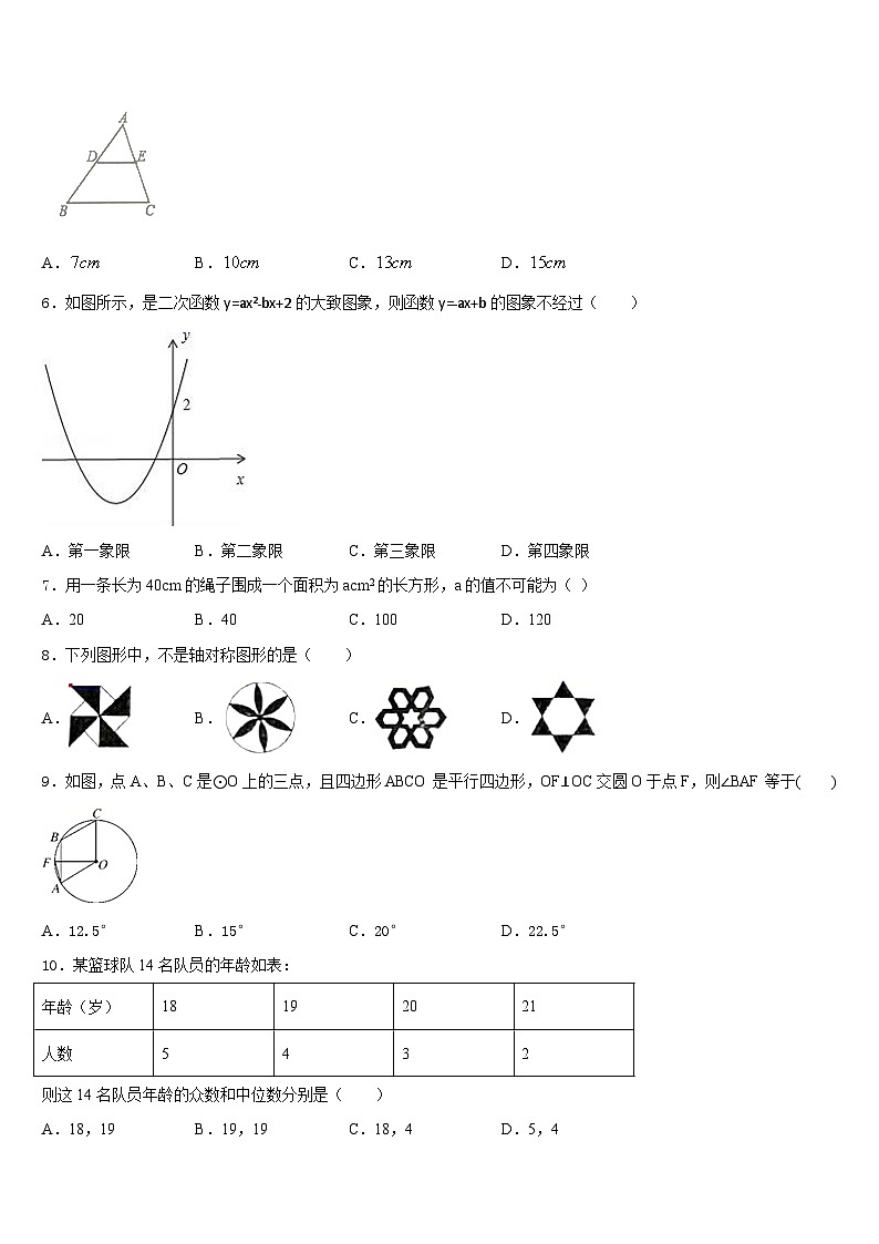 江西省崇仁县2023-2024学年九年级数学第一学期期末统考试题含答案第2页
