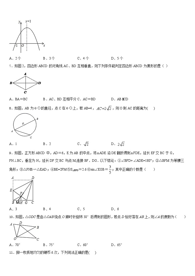 江苏省连云港市沙河中学2023-2024学年九年级数学第一学期期末学业水平测试模拟试题含答案第2页