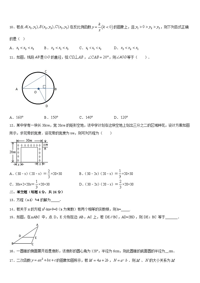 河南省信阳罗山县联考2023-2024学年数学九上期末联考试题含答案第3页