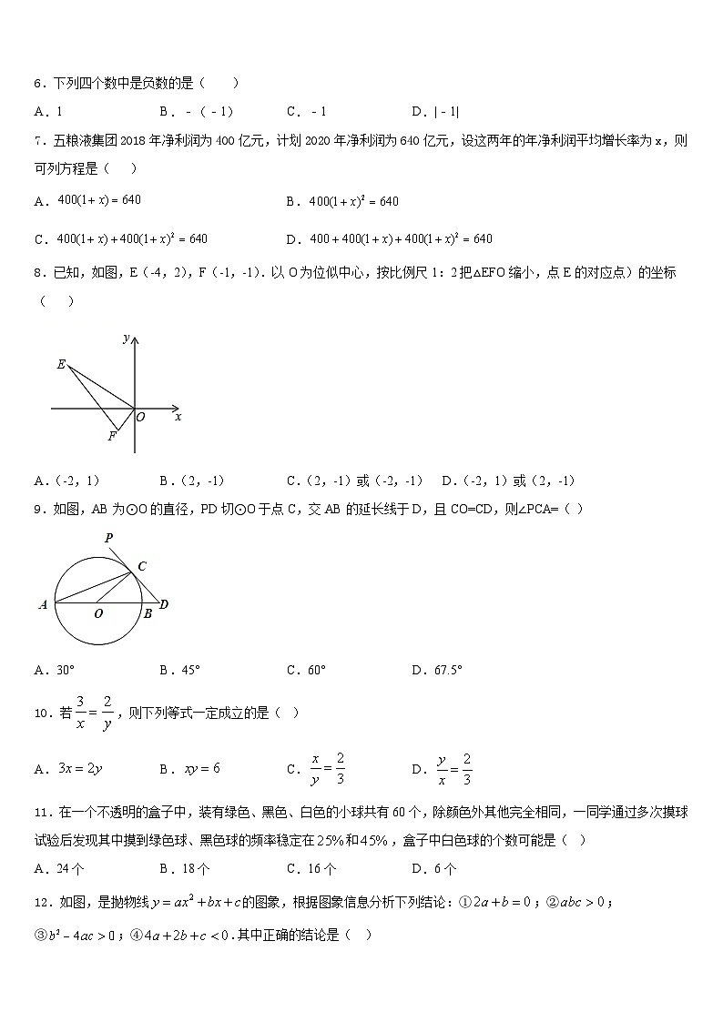河南省商水县2023-2024学年九上数学期末调研模拟试题含答案第2页