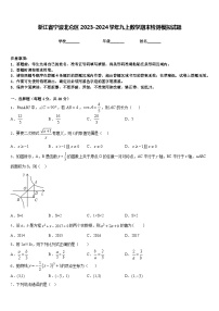 浙江省宁波北仑区2023-2024学年九上数学期末检测模拟试题含答案