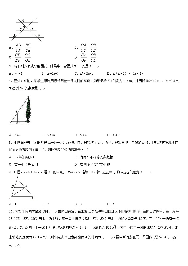 浙江省丽水市第四中学2023-2024学年数学九年级第一学期期末调研试题含答案第2页