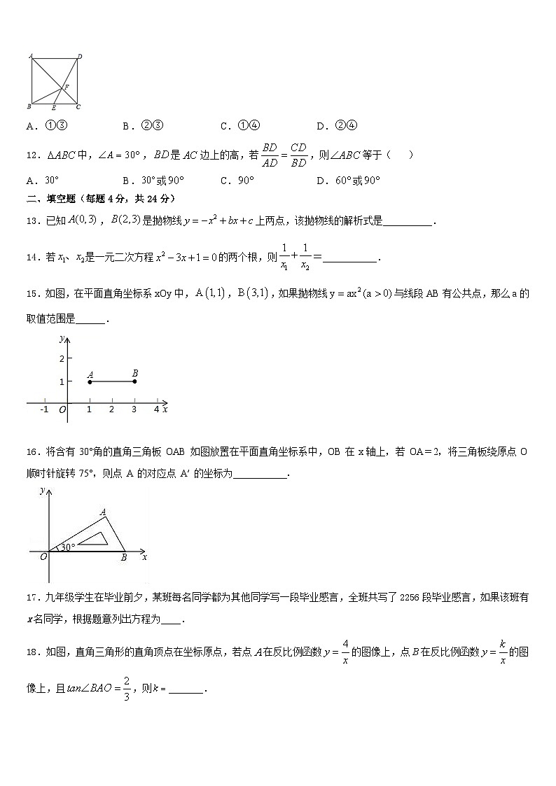 湖北省荆门沙洋县联考2023-2024学年数学九上期末联考模拟试题含答案第3页