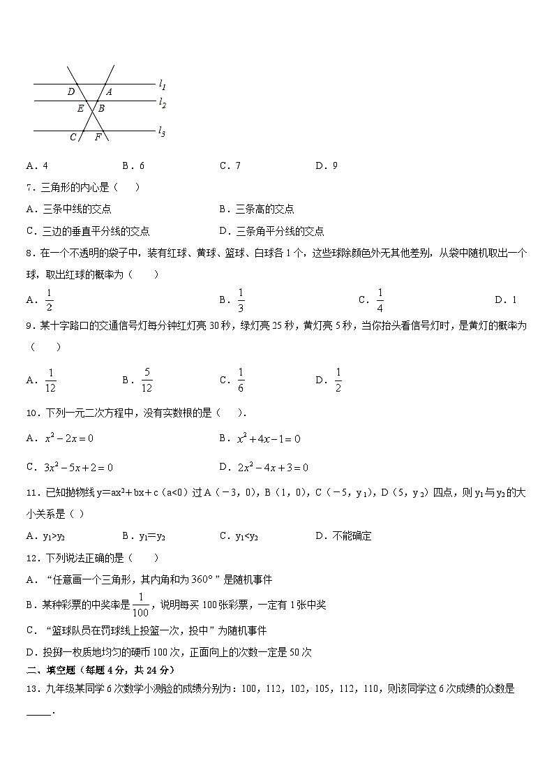 河南省商丘市梁园区2023-2024学年数学九上期末学业水平测试模拟试题含答案02