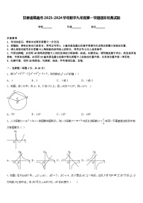 甘肃省陇南市2023-2024学年数学九年级第一学期期末经典试题含答案