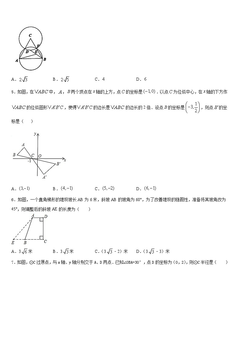 甘肃省陇南市第五中学2023-2024学年数学九上期末调研模拟试题含答案02