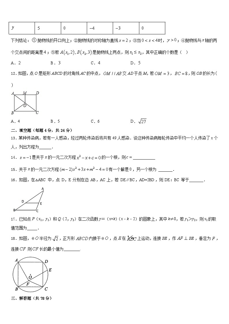 福建省龙岩市永定区、连城县2023-2024学年数学九年级第一学期期末达标检测试题含答案03