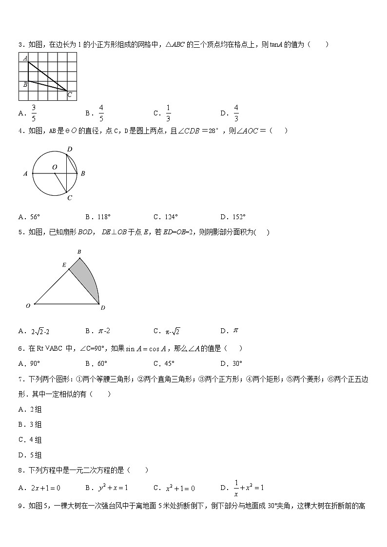莱芜市2023-2024学年九年级数学第一学期期末学业质量监测试题含答案02