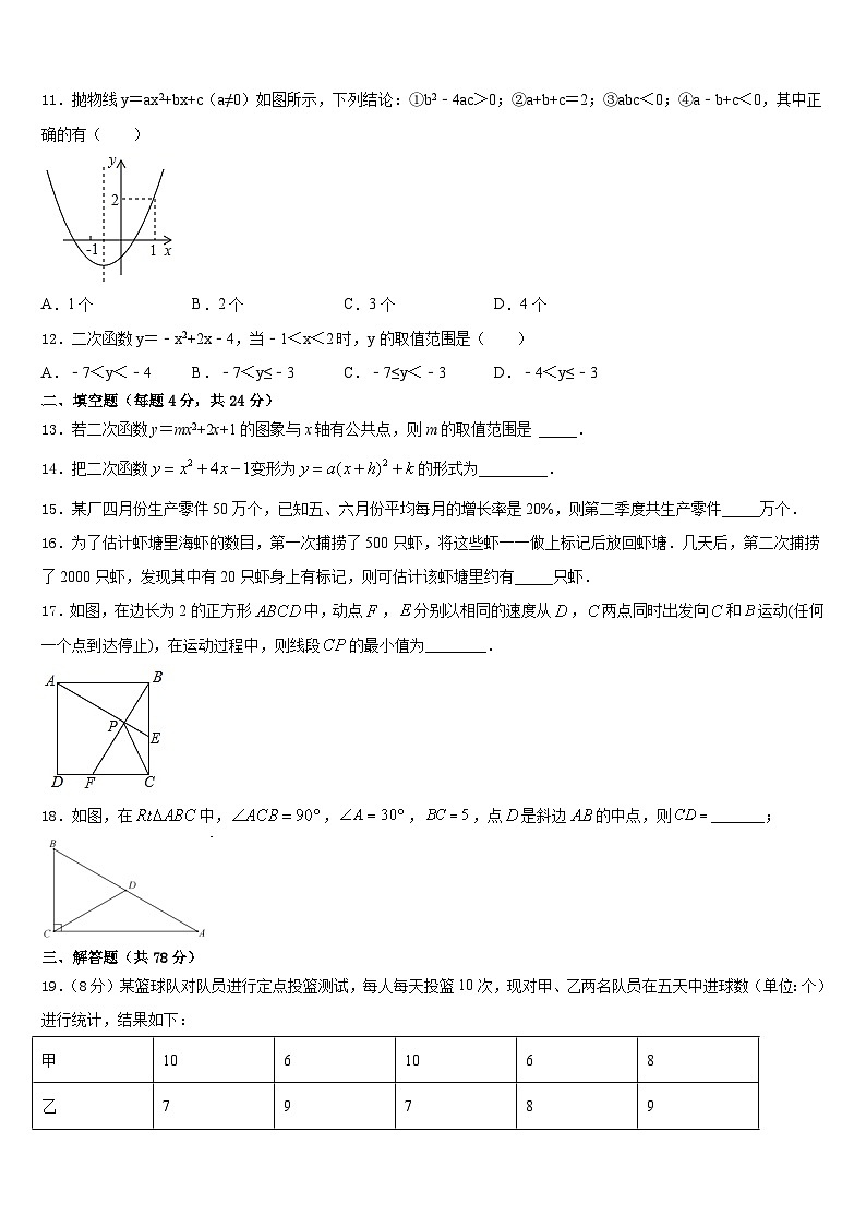 辽宁省朝阳市第一中学2023-2024学年九年级数学第一学期期末复习检测模拟试题含答案03