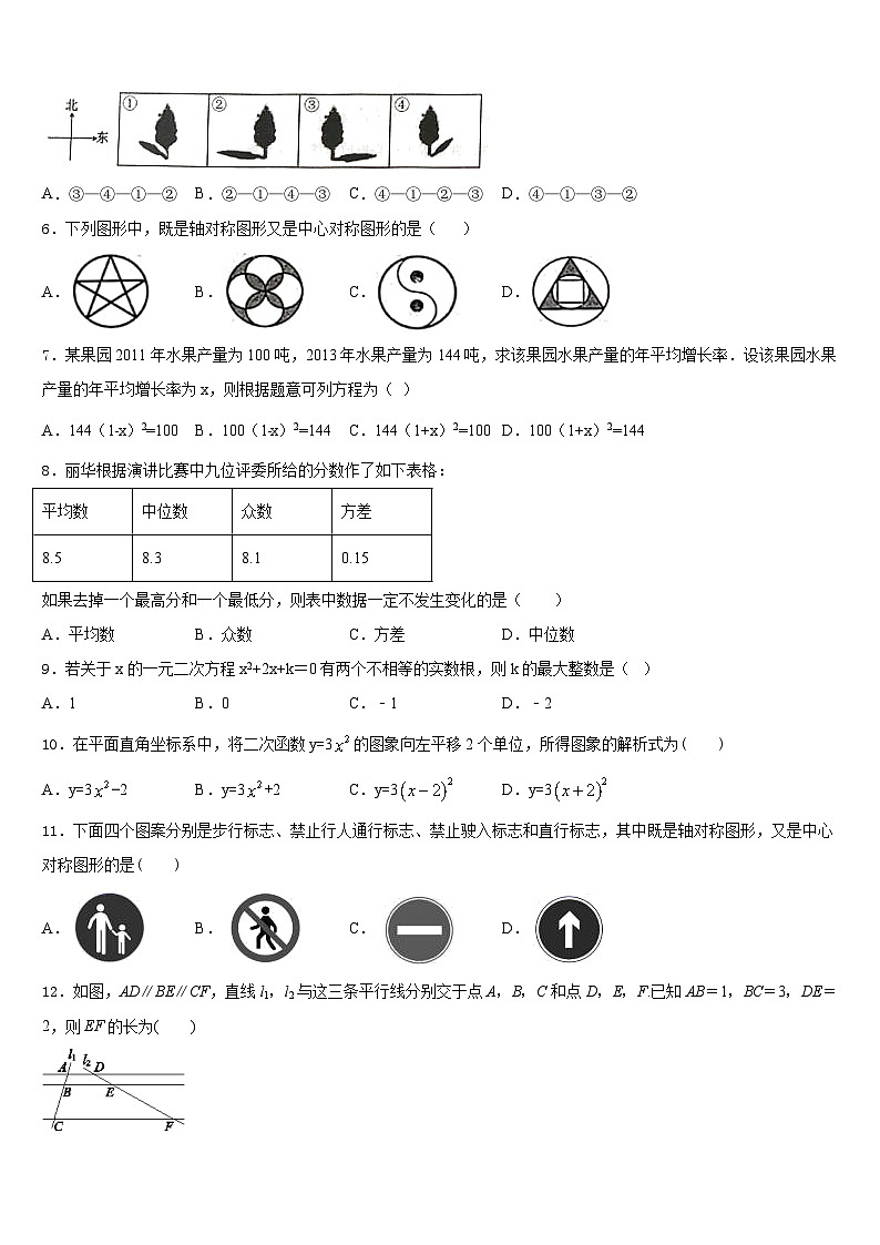 辽宁省抚顺市抚顺县2023-2024学年九年级数学第一学期期末复习检测模拟试题含答案02