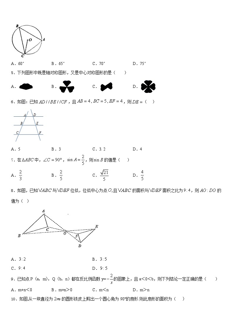 辽宁省铁岭市昌图县2023-2024学年数学九上期末达标检测模拟试题含答案第2页