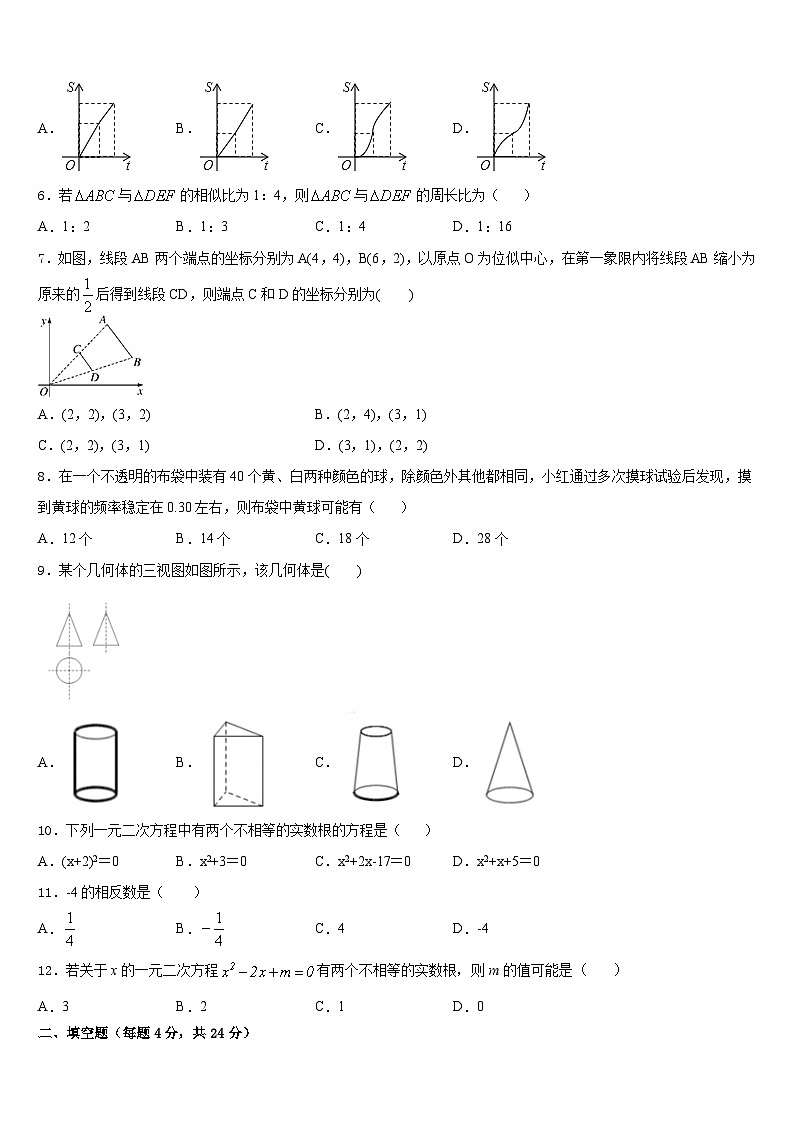 辽宁省沈阳市东北育才学校2023-2024学年数学九年级第一学期期末复习检测模拟试题含答案02
