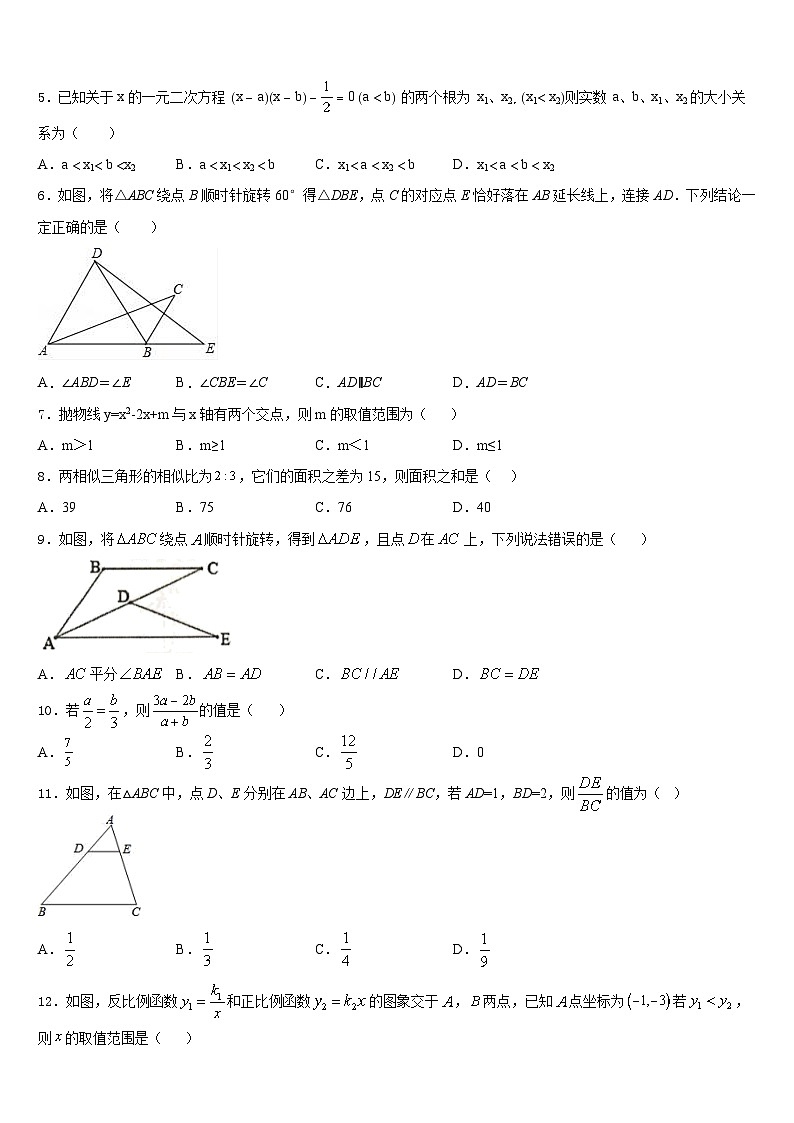 重庆市九龙坡区杨家坪中学2023-2024学年九年级数学第一学期期末质量检测试题含答案02