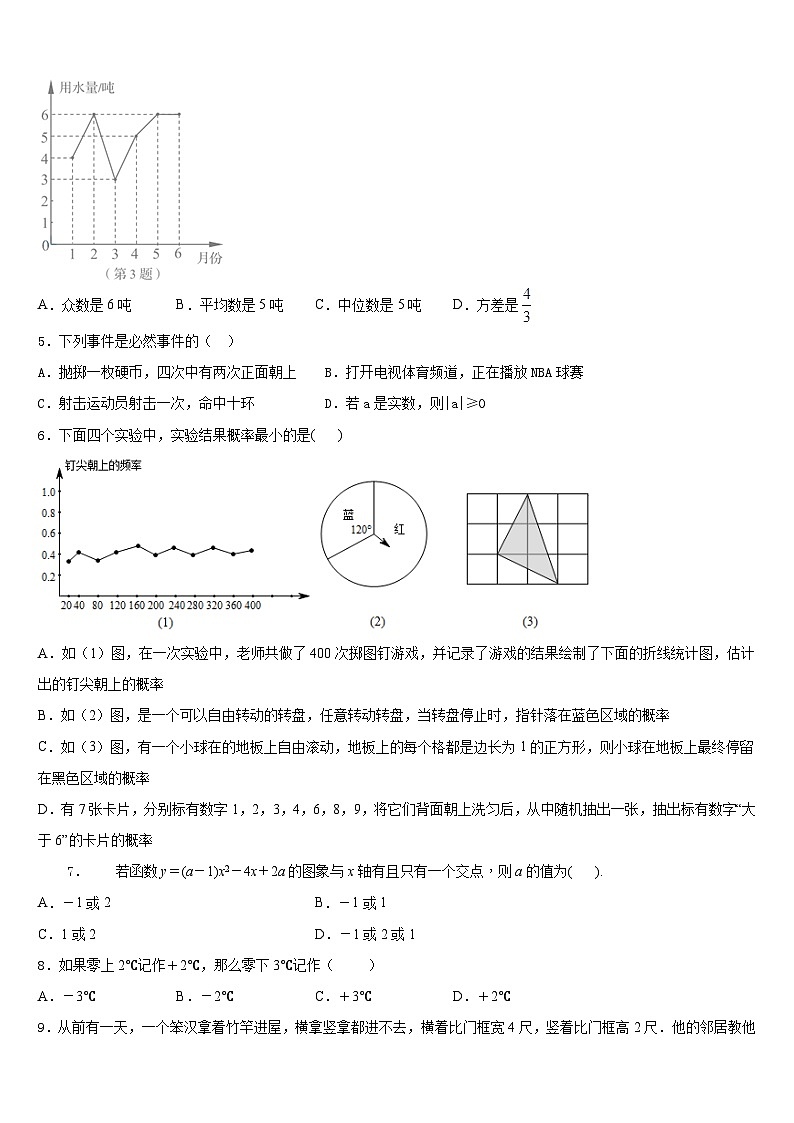重庆梁平县联考2023-2024学年九上数学期末调研模拟试题含答案02