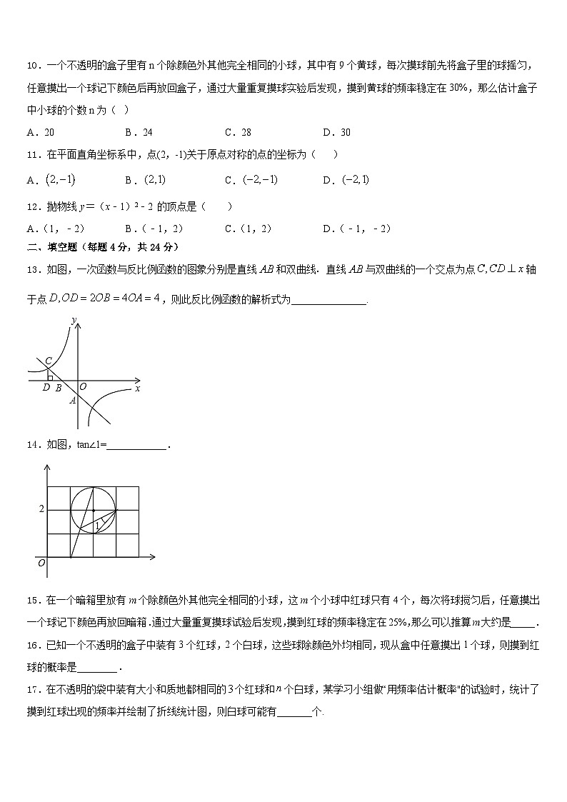 黑龙江省齐齐哈尔市2023-2024学年九年级数学第一学期期末预测试题含答案第3页