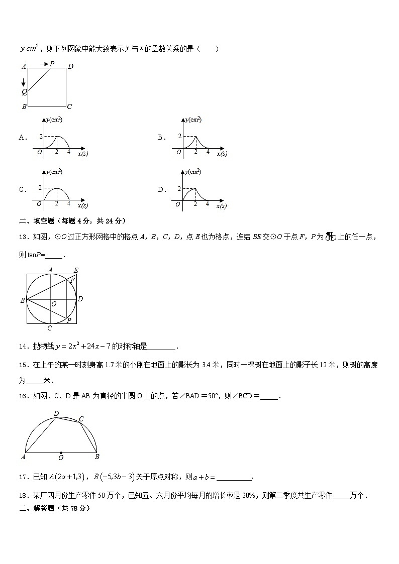 重庆綦江区2023-2024学年数学九上期末学业水平测试试题含答案第3页