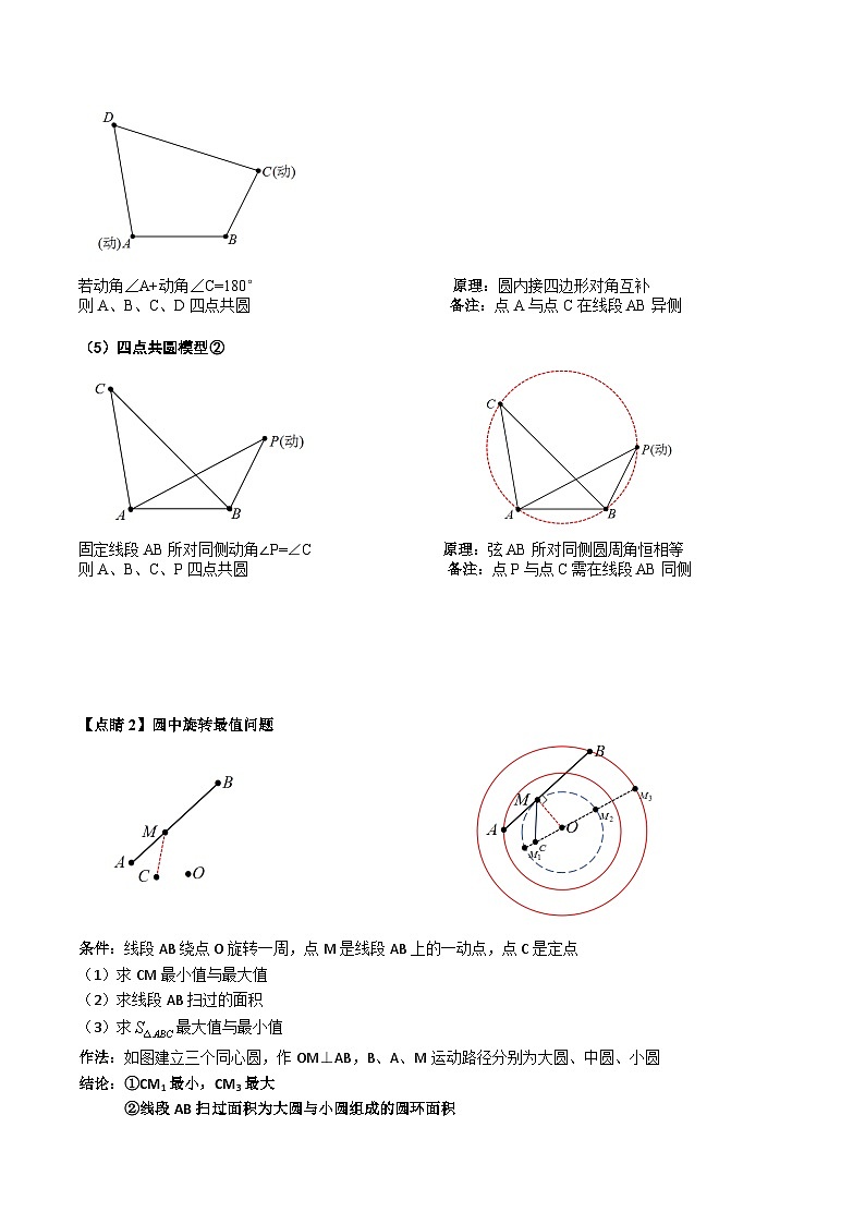 2024年中考数学专题复习：隐圆模型+02