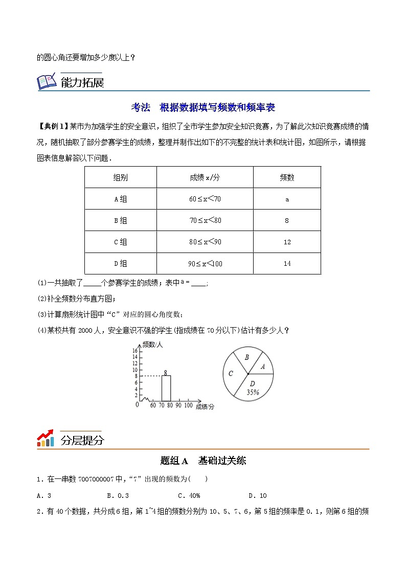 苏科版八年级数学下册同步精品讲义 第03讲 频数和频率（学生版）第2页