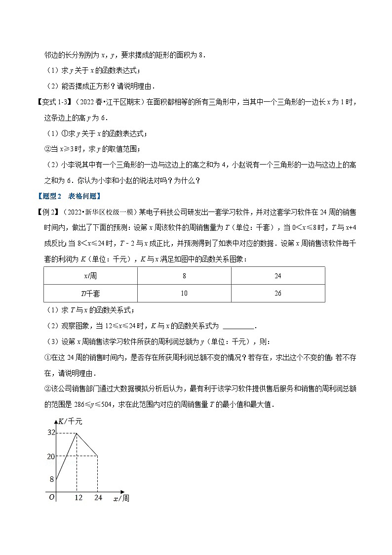 浙教版八年级下册数学举一反三系列 专题6.2 反比例函数的应用【六大题型】（学生版+教师版）02