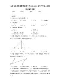 吉林省吉林市船营区亚桥中学2023-2024学年八年级上学期期末数学试题(含答案)