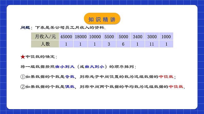 人教版数学八年级下册 20.1.3《中位数和众数（1）》课件+教学设计+导学案+分层练习（含答案解析）07