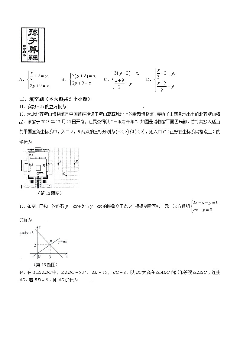 山西省太原市2023-2024学年八年级上学期期末数学试题第3页