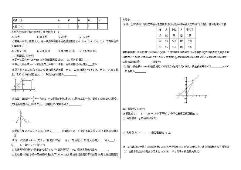 黑龙江省安达市吉星岗镇二中2022--2023学年度下学期六月份月考八年级数学试题第2页