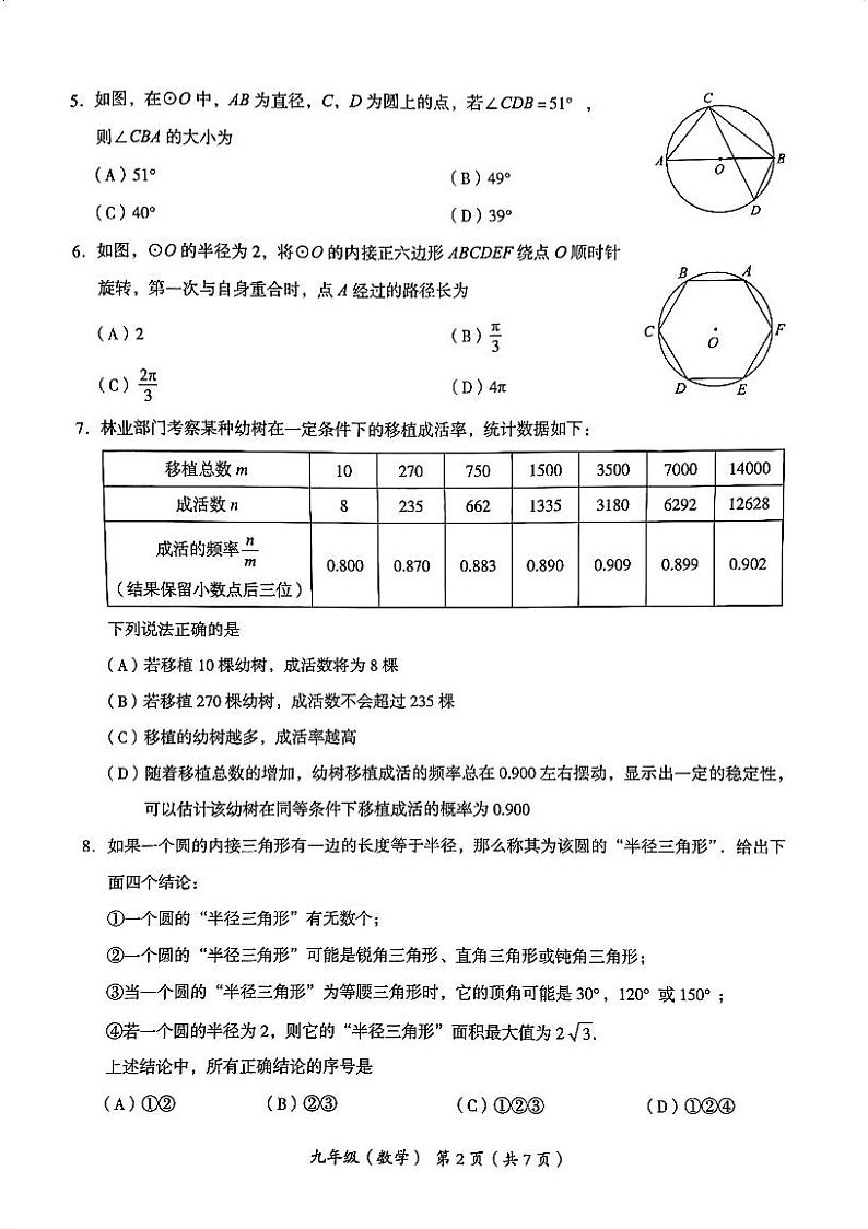 北京市海淀区2023-2024初三上学期期末数学试卷及答案02