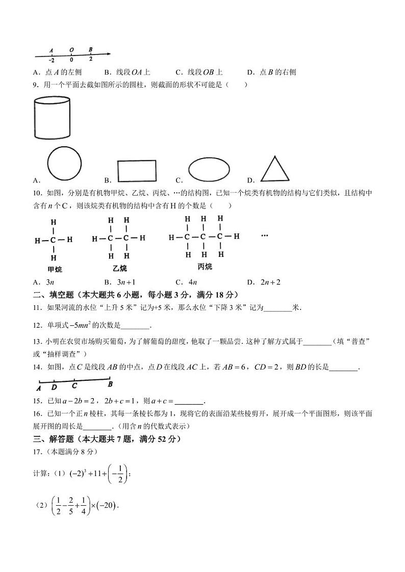 福建宁德2023-2024学年七年级上学期期末数学试题02
