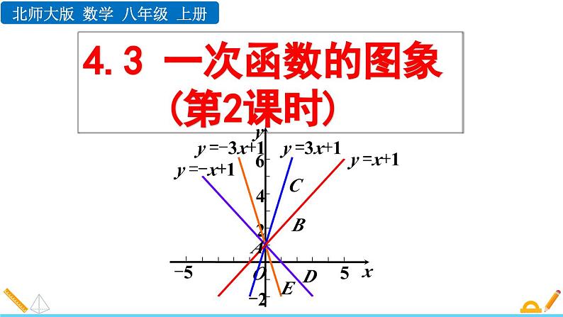 4.3 一次函数的图象（第2课时）北师大版数学八年级上册精讲课件01