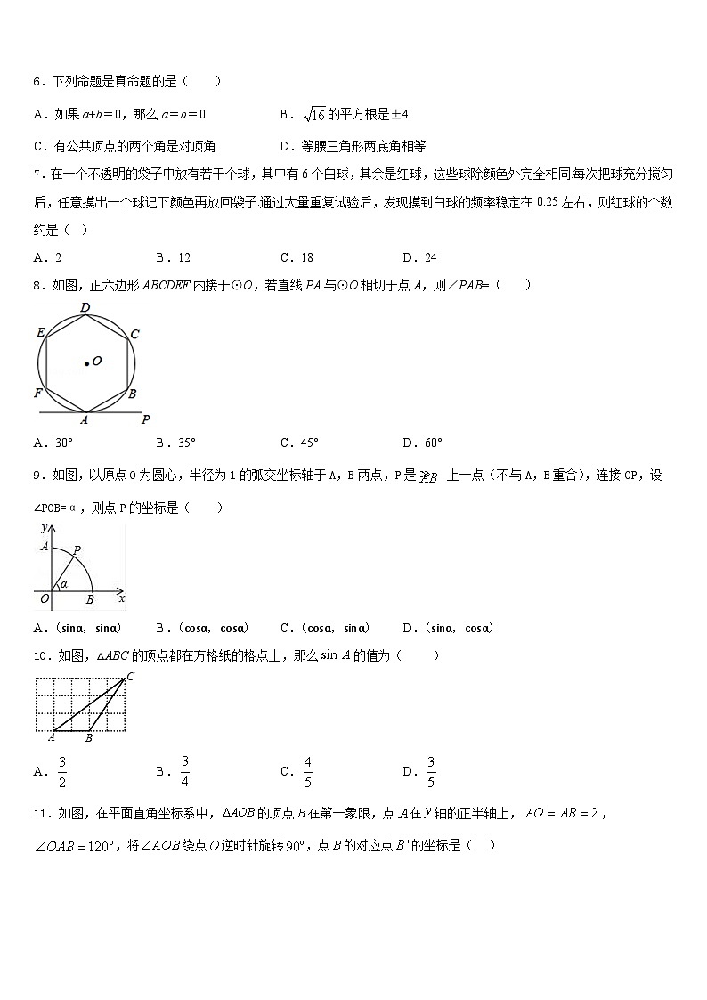 广东省广州大附中2023-2024学年九上数学期末考试试题含答案02