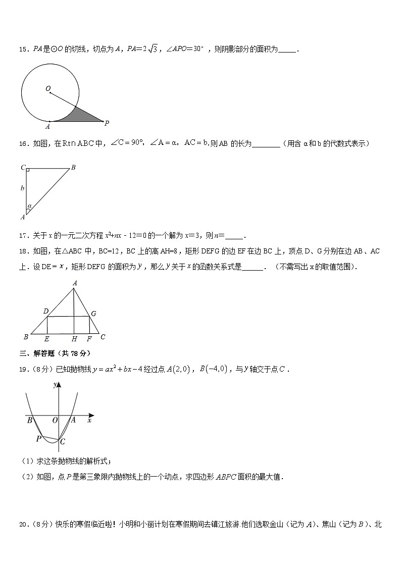 广东省广州市广州中学2023-2024学年数学九上期末考试模拟试题含答案第3页