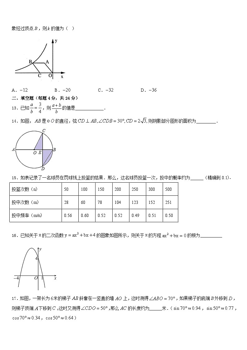 广东省深圳市深圳龙岗区龙岭初级中学2023-2024学年九年级数学第一学期期末考试模拟试题含答案03