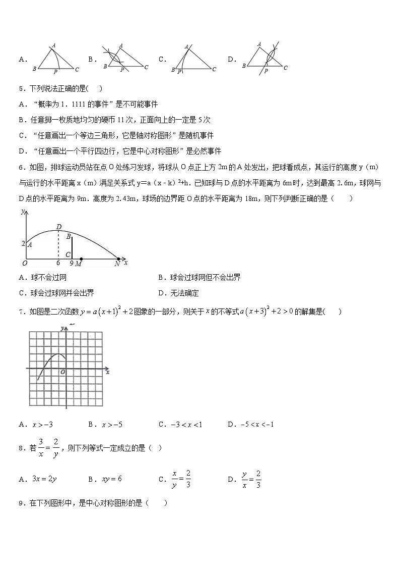 广东省深圳龙岗区六校联考2023-2024学年数学九年级第一学期期末复习检测模拟试题含答案02