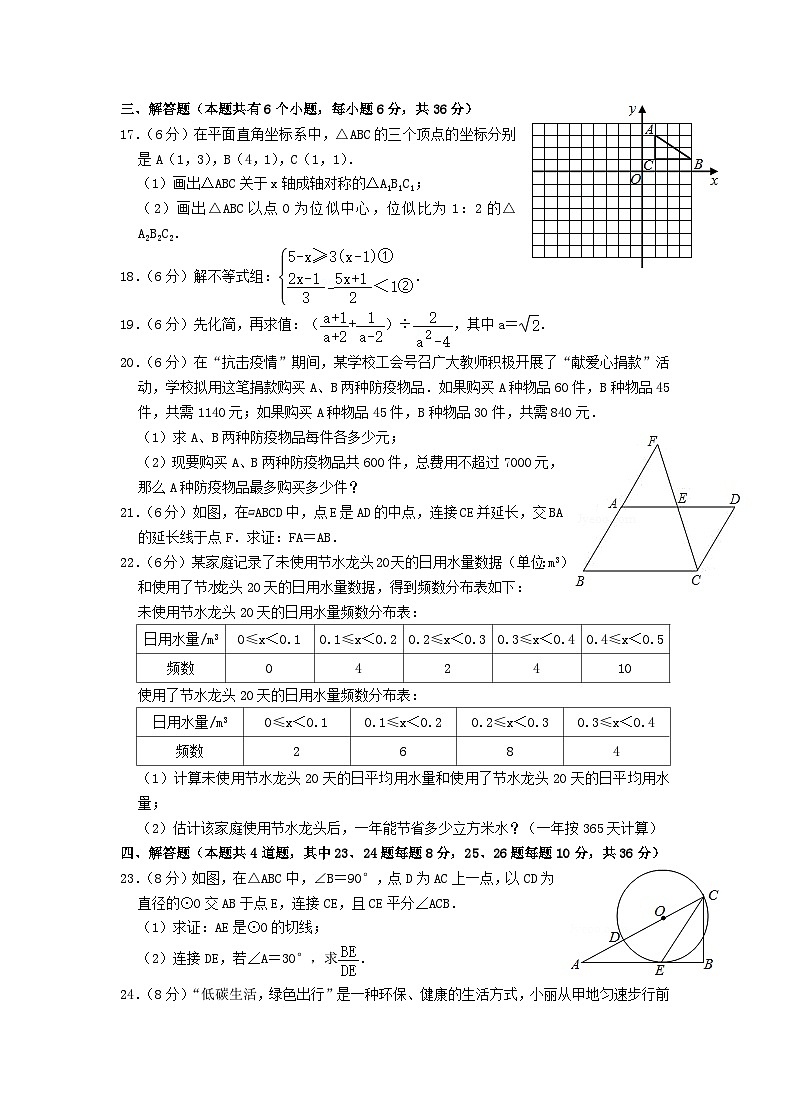 2020年宁夏银川中考数学真题及答案03