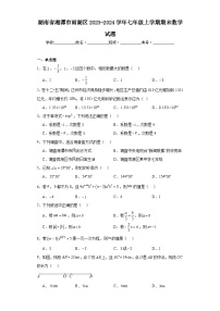 湖南省湘潭市雨湖区2023-2024学年七年级上学期期末数学试题(含答案)