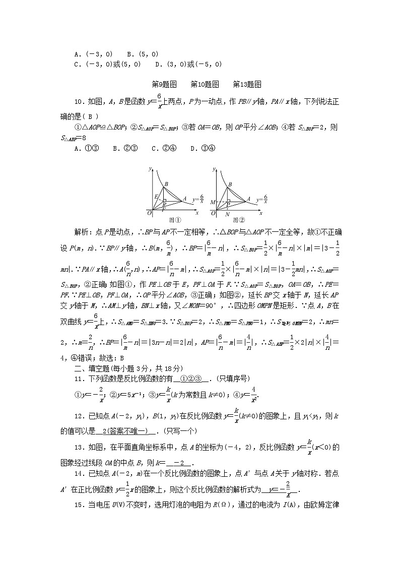 2024九年级数学下册第二十六章反比例函数单元检测卷（附答案人教版）第2页