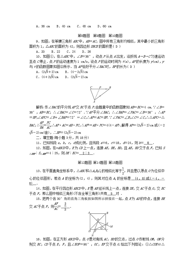 2024九年级数学下册第二十七章相似单元检测卷（附答案人教版）第2页