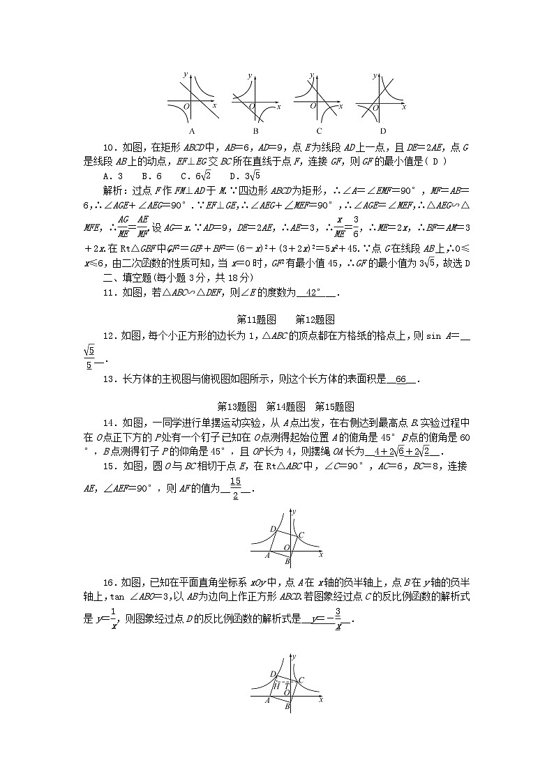 2024九年级数学下学期期末检测卷（附答案人教版）第2页