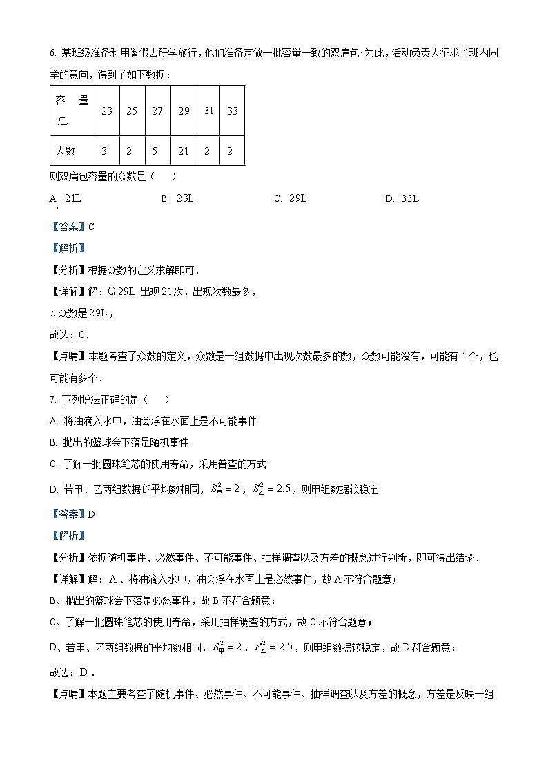 2023年辽宁省沈阳市中考数学真题（解析版）第3页