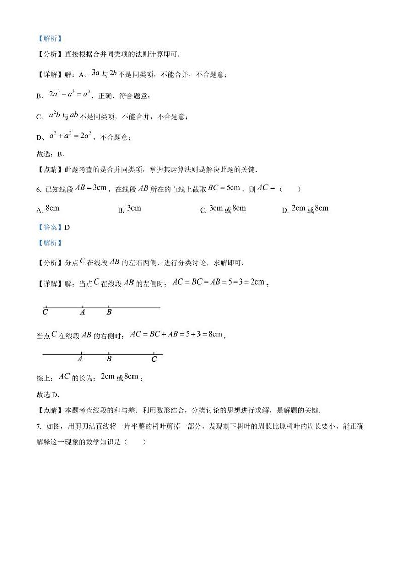 精品解析：浙江省金华市义乌市宾王中学2022-2023学年七年级上学期期末数学试题（解析版）03