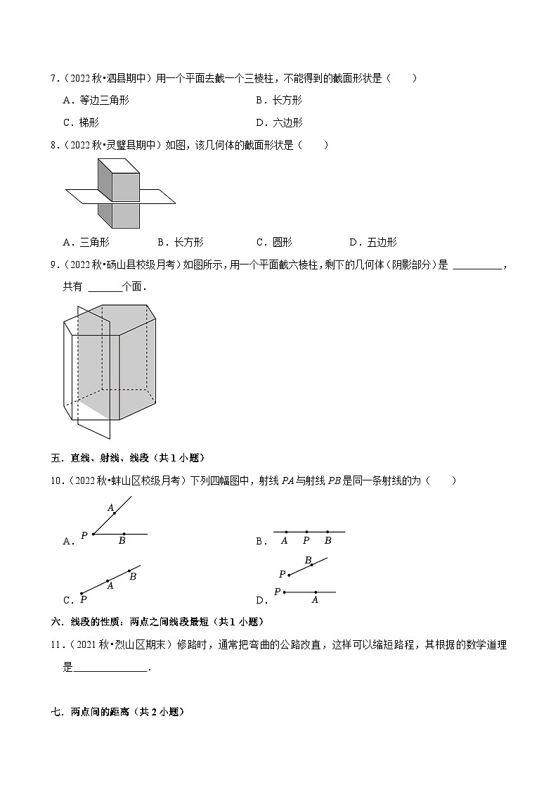 第4章 直线与角（易错必刷30题13种题型专项训练）-七年级数学上册同步讲义全优学案（沪科版）03