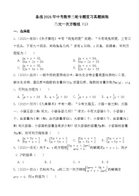 备战2024年中考数学二轮专题复习真题演练之二元一次方程组（1）